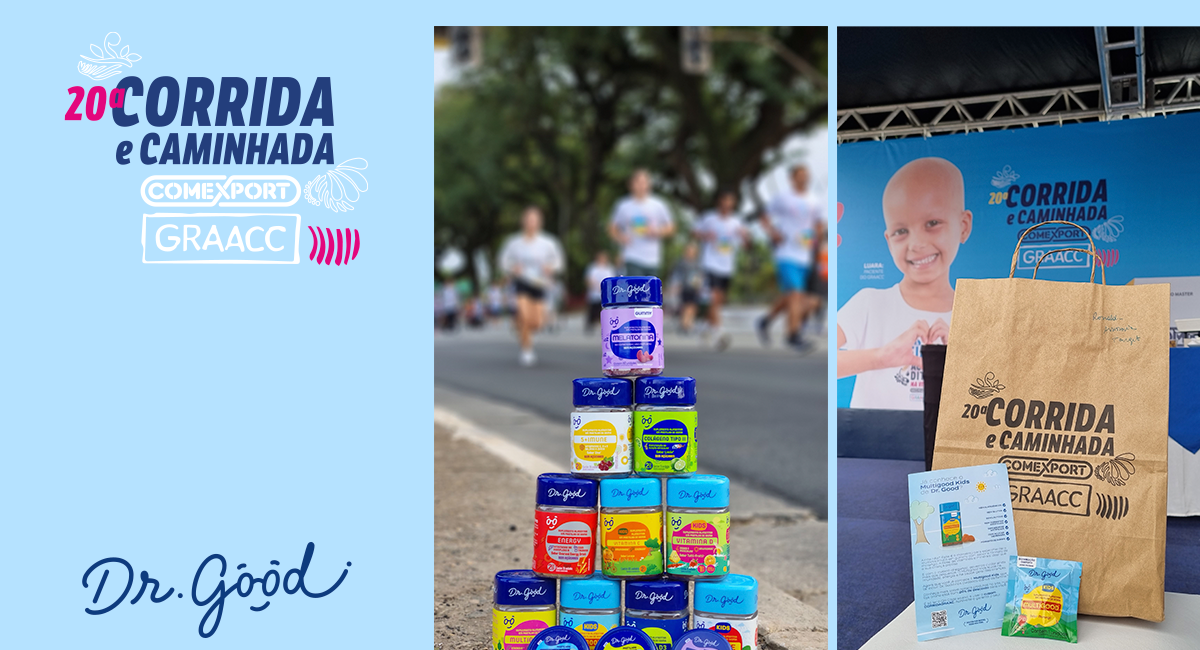 Dr. Good faz ativação do multivitamínico Multigood Kids na Corrida e Caminhada do GRAACC Dr. Good faz ativação do multivitamínico Multigood Kids na Corrida e Caminhada do GRAACC